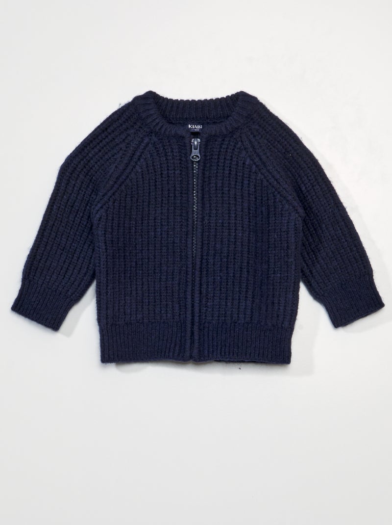 Pull en maille tricot Marine - Kiabi