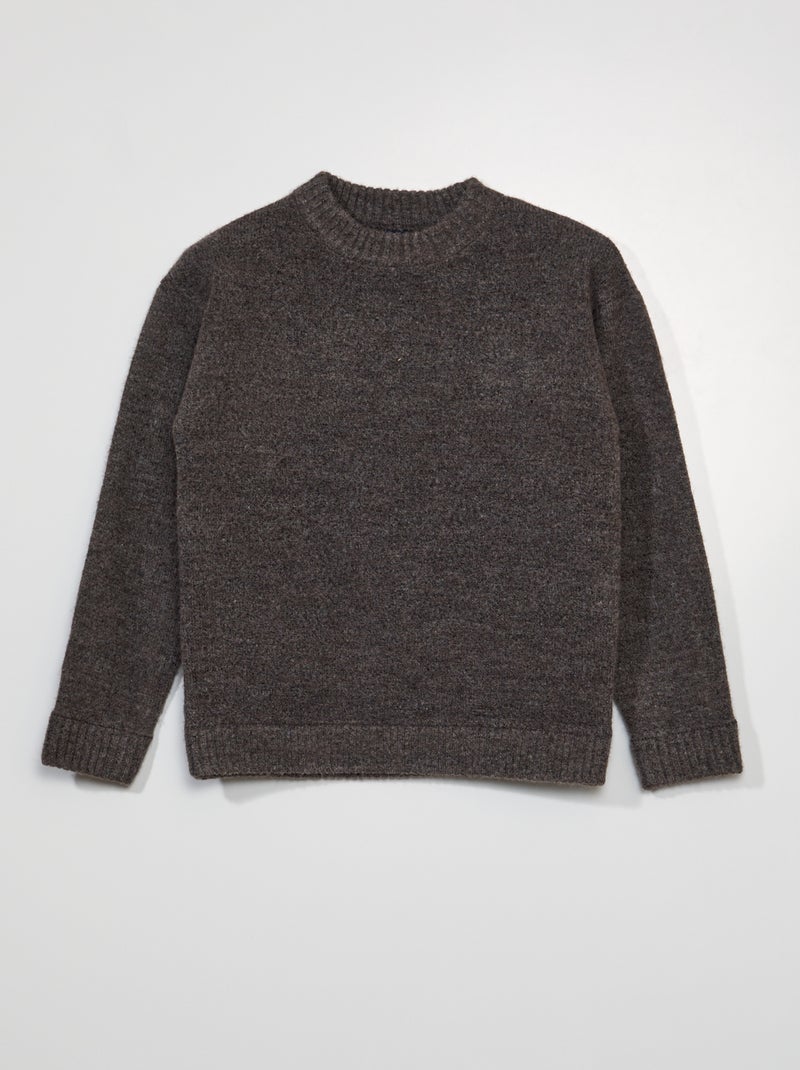 Pull en maille tricot Marron - Kiabi