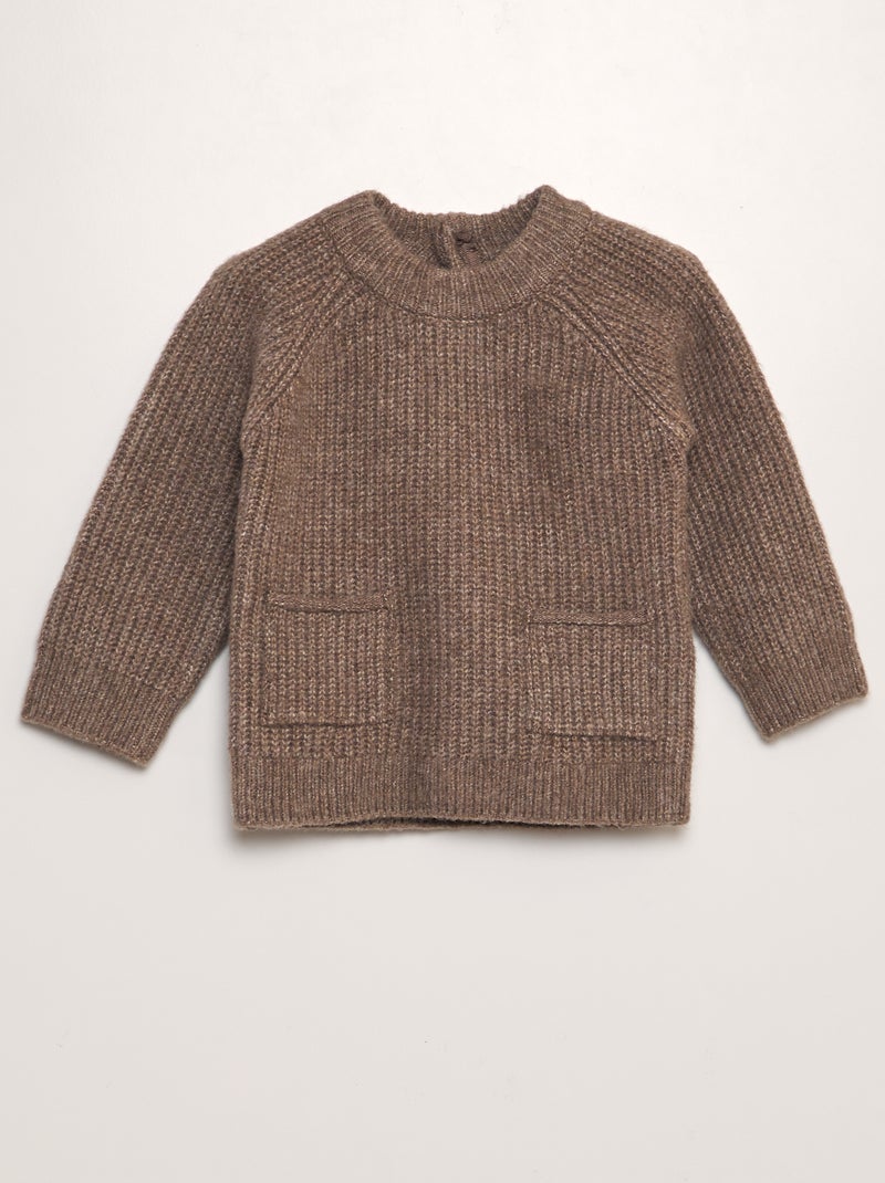 Pull en maille tricot Marron - Kiabi
