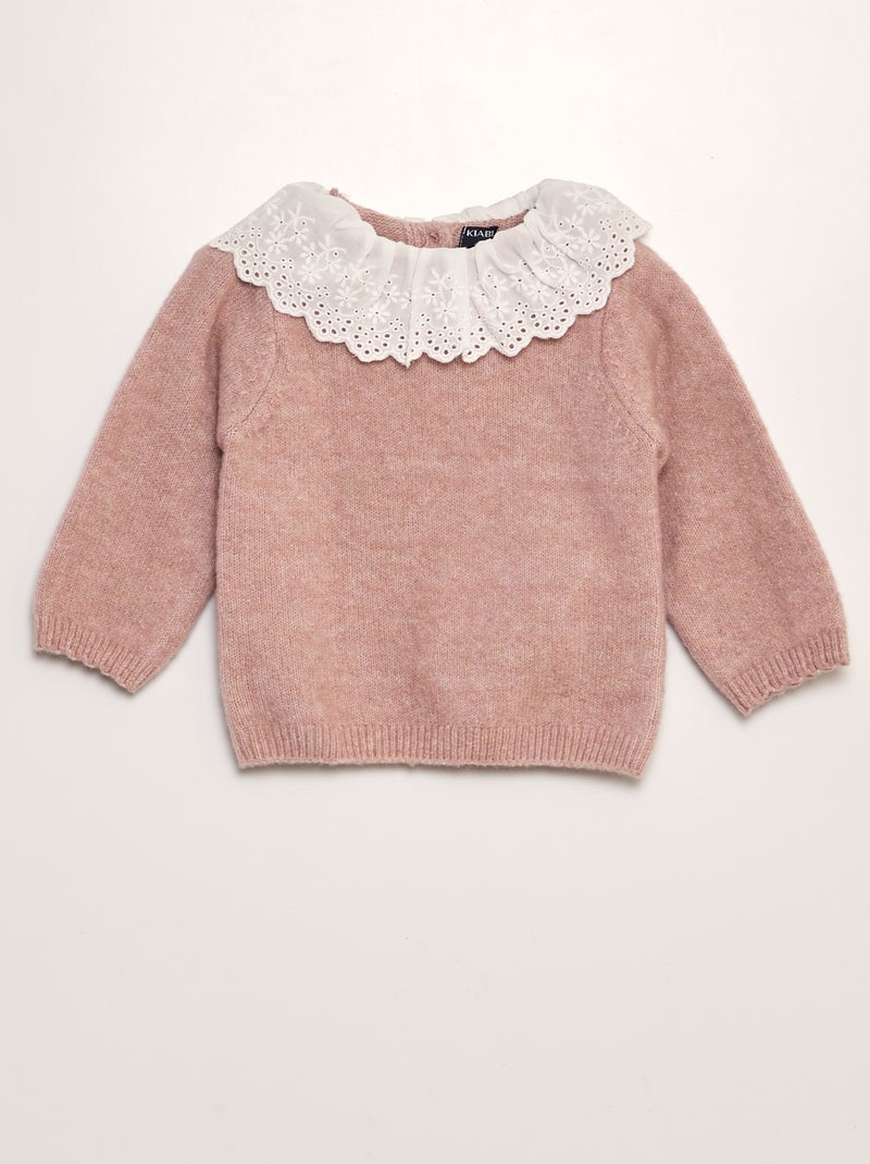 Pull en maille tricot Rose - Kiabi