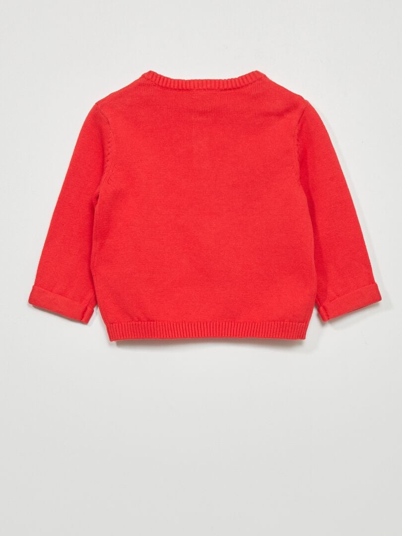 Pull en maille tricot Rouge - Kiabi