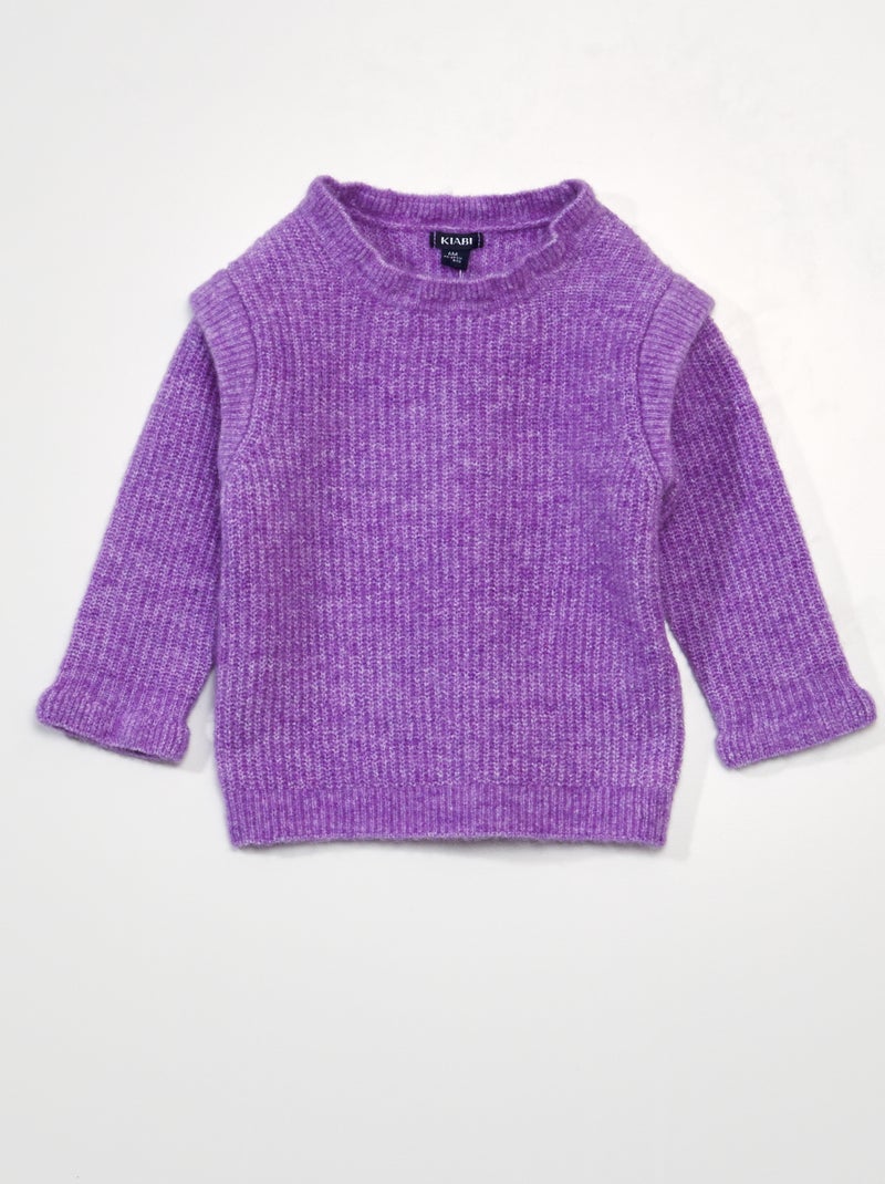 Pull en maille tricot Violet - Kiabi