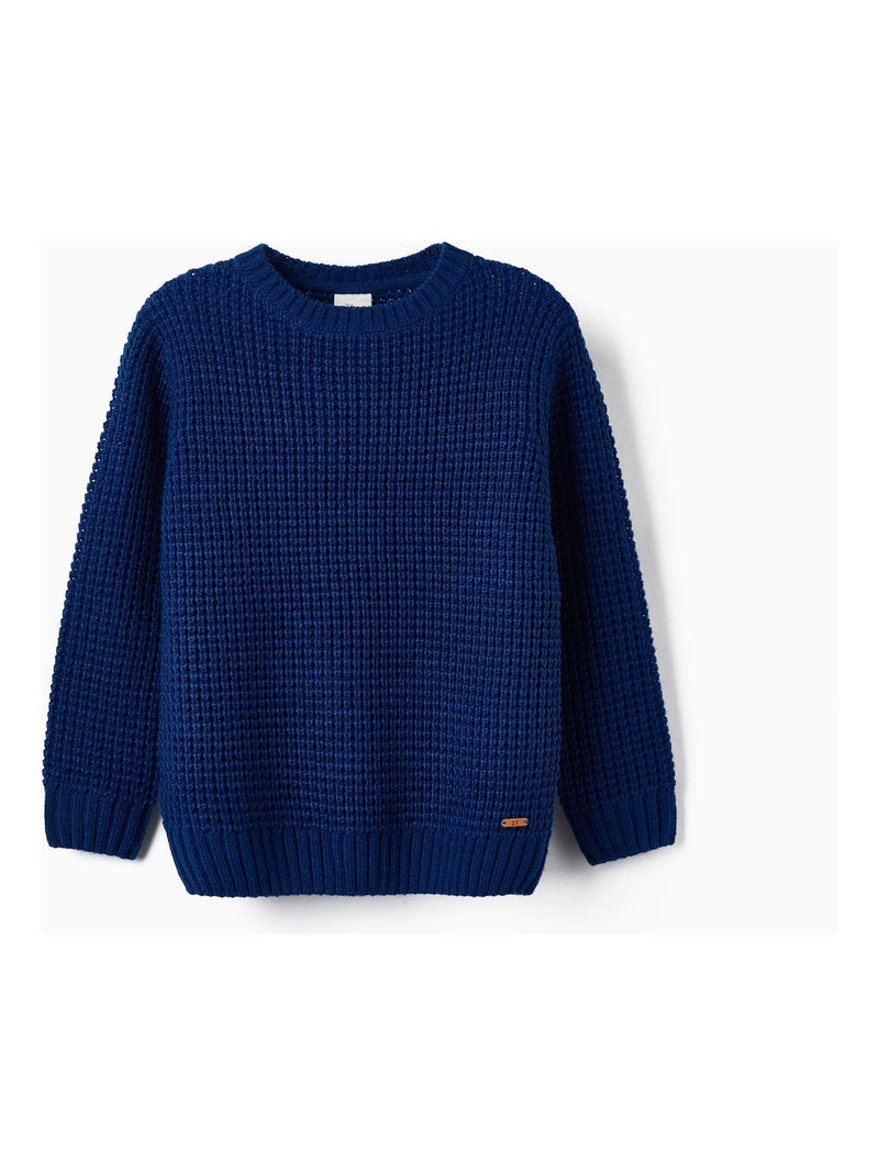 Pull en Maille Tricotée pour Garçon   LITERATURE CLUB Bleu - Kiabi