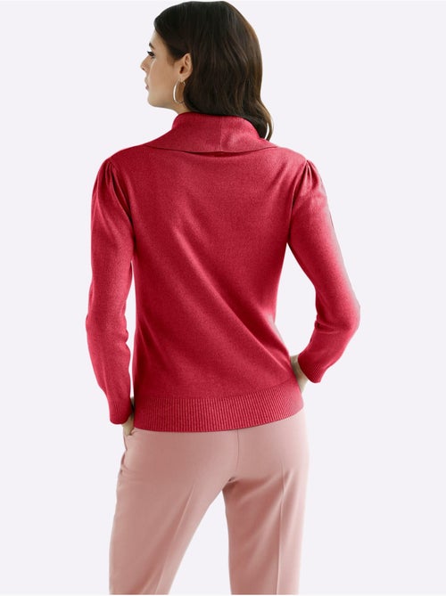 Pull en maille uni à col dégagé et manches longues - Taille standard - Witt - Kiabi