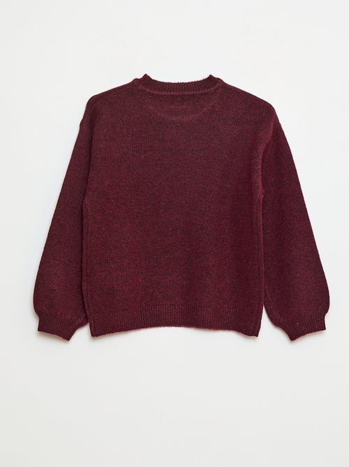 Pull en maille uni à col rond - Kiabi