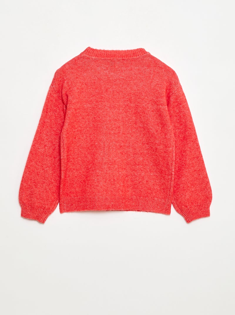 Comment porter un pull à col rond en jacquard rouge (11 tenues et looks