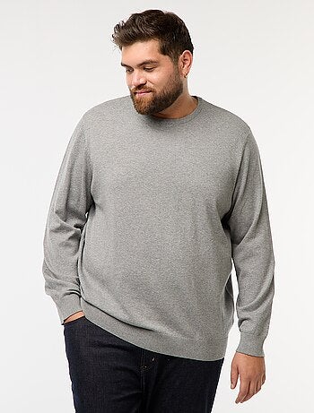 Pull en maille uni col rond
