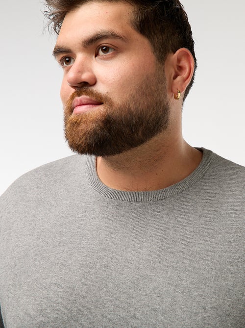 Pull en maille uni col rond - Kiabi