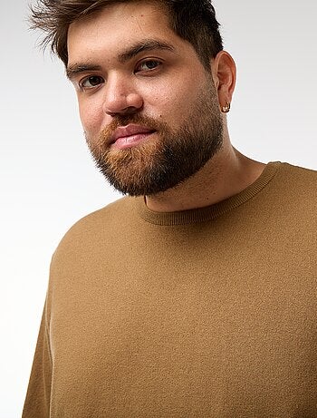 Pull en maille uni col rond