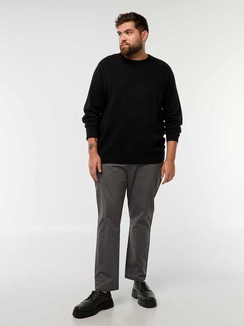 Pull en maille uni col rond - Kiabi