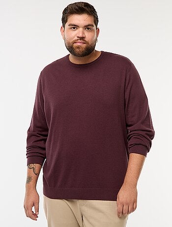Pull en maille uni col rond