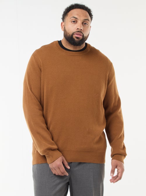 Pull en maille uni - Kiabi