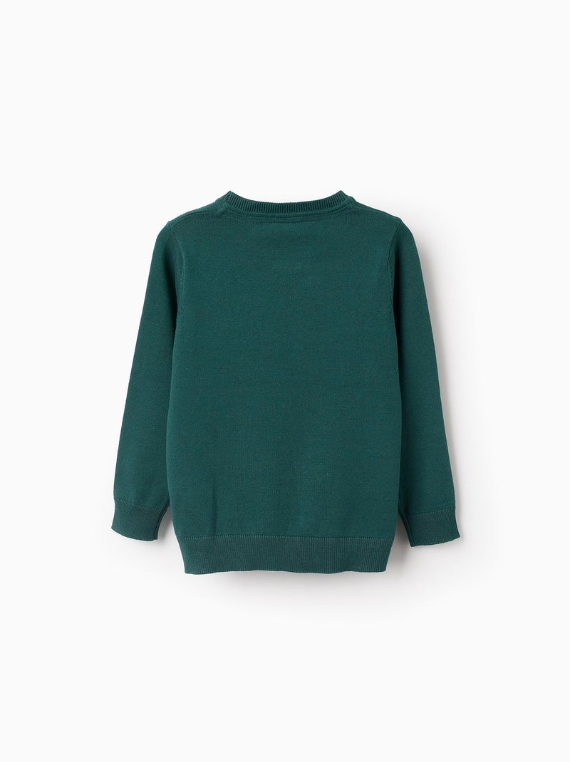 Pull en Maille Uni Vert foncé - Kiabi