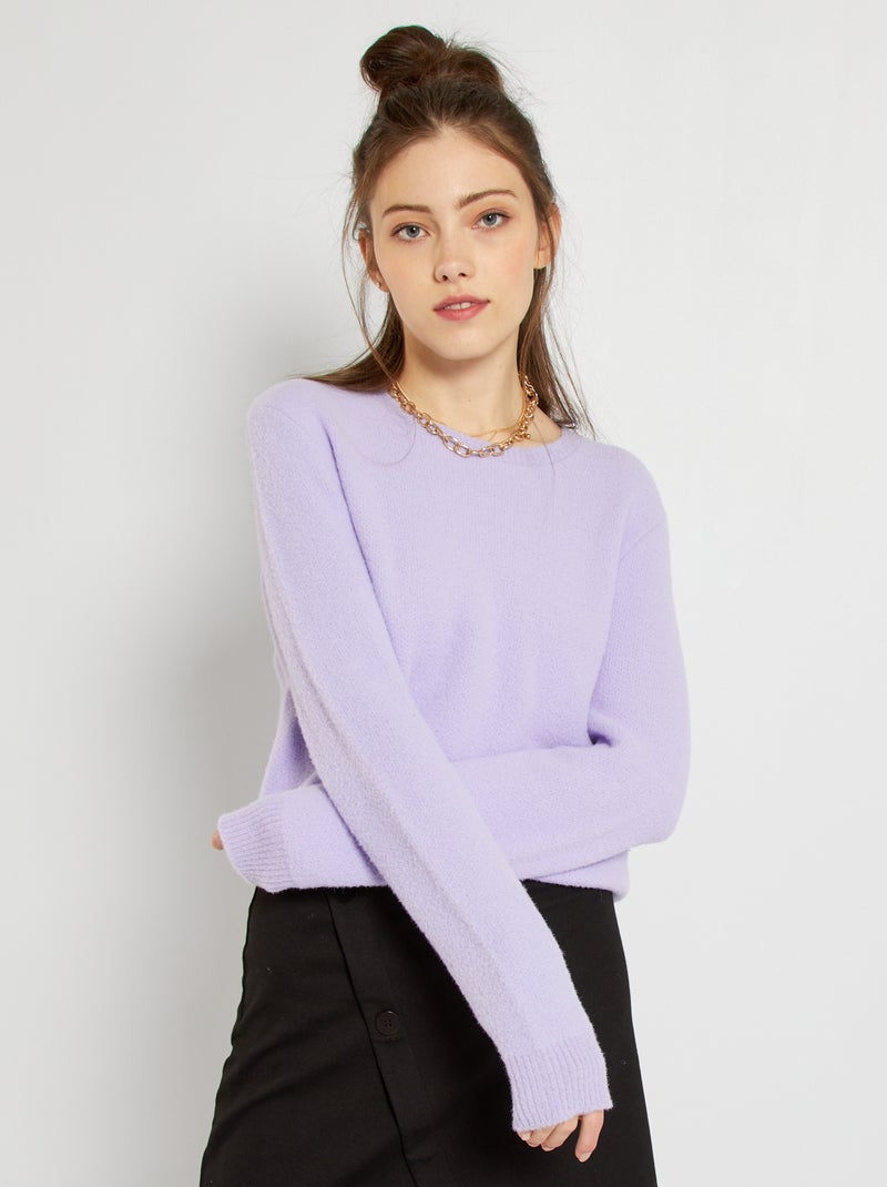 Pull en maille violet - Kiabi