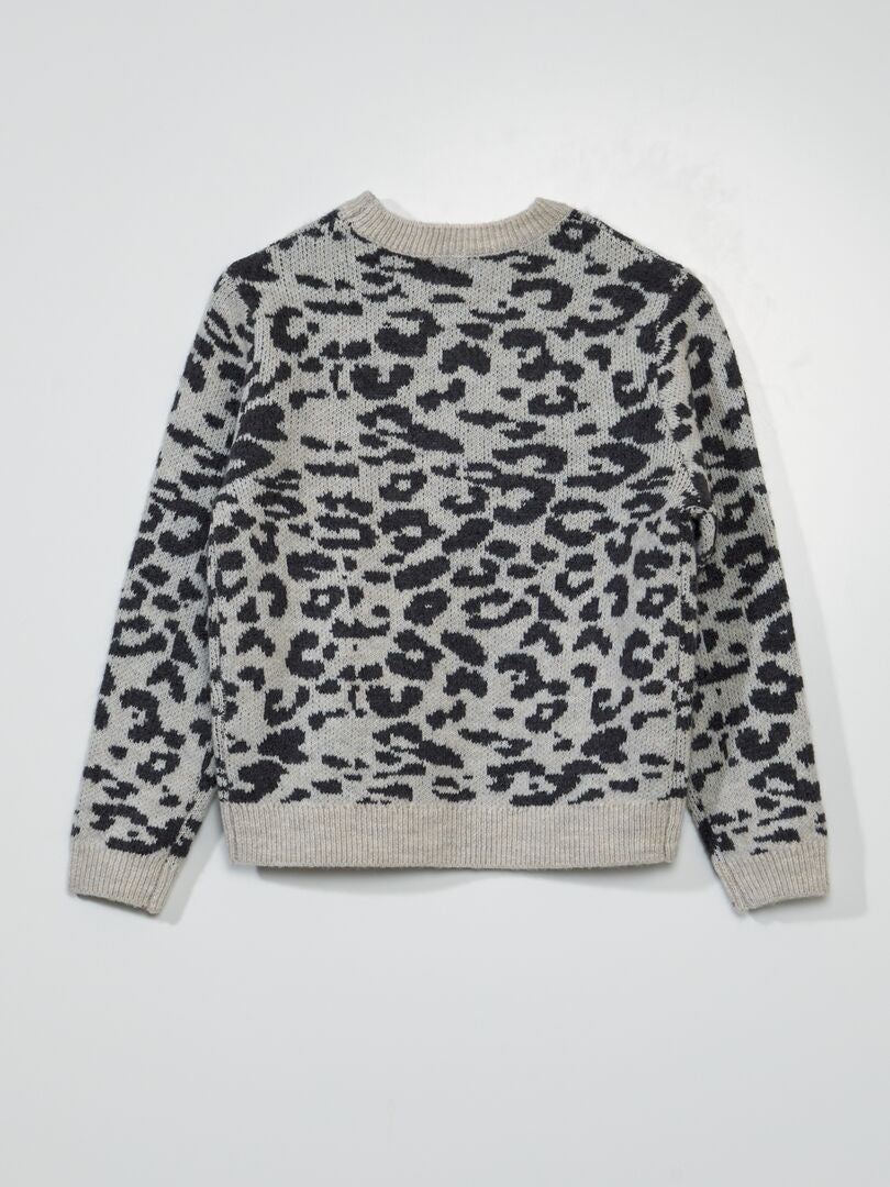 Pull en maille zébré Noir/blanc - Kiabi