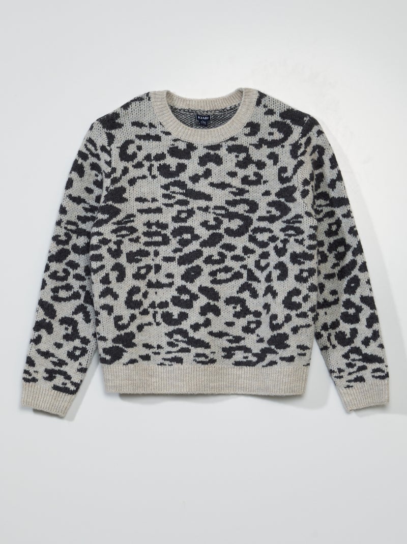 Pull en maille zébré Noir/blanc - Kiabi