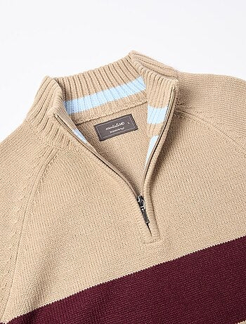 Pull en maille zippé, MO Fashion