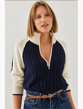 Pull en maille zippée lucci