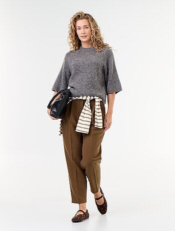 Pull en mohair manches courtes / emmanchure basse