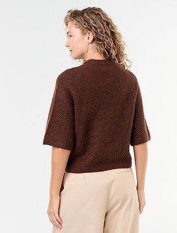 Pull en mohair manches courtes / emmanchure basse