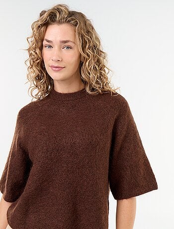 Pull en mohair manches courtes / emmanchure basse