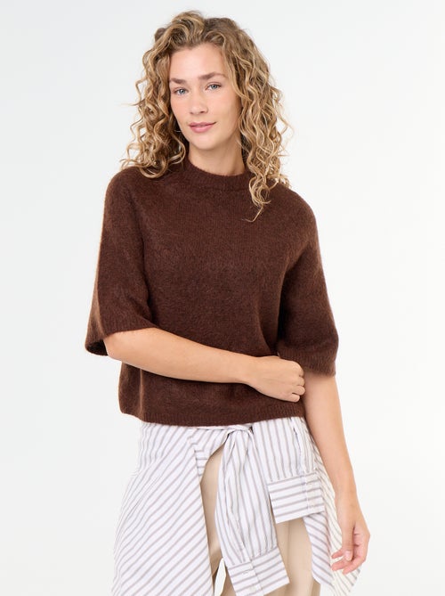 Pull en mohair manches courtes / emmanchure basse - Kiabi