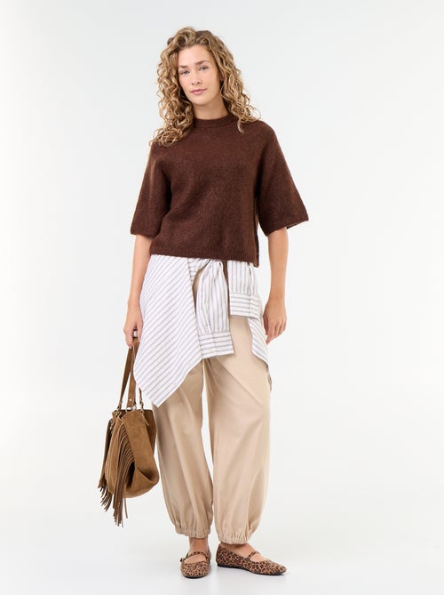Pull en mohair manches courtes / emmanchure basse - Kiabi