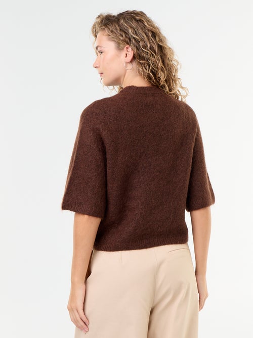 Pull en mohair manches courtes / emmanchure basse - Kiabi