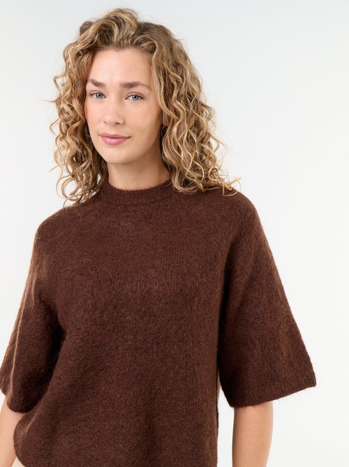 Pull en mohair manches courtes / emmanchure basse - Kiabi