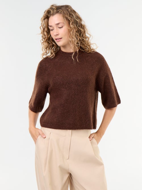 Pull en mohair manches courtes / emmanchure basse - Kiabi