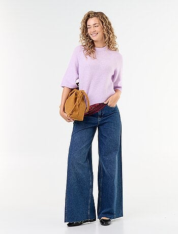 Pull en mohair manches courtes / emmanchure basse