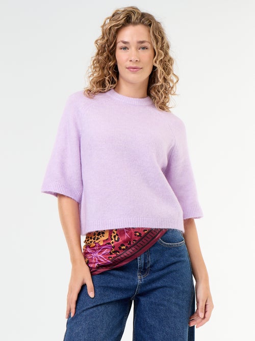 Pull en mohair manches courtes / emmanchure basse - Kiabi