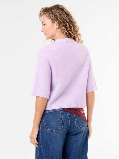 Pull en mohair manches courtes / emmanchure basse - Kiabi