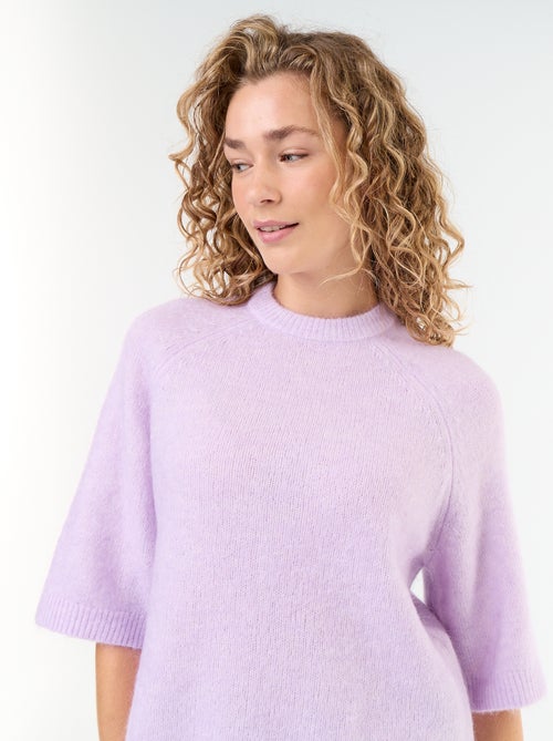Pull en mohair manches courtes / emmanchure basse - Kiabi