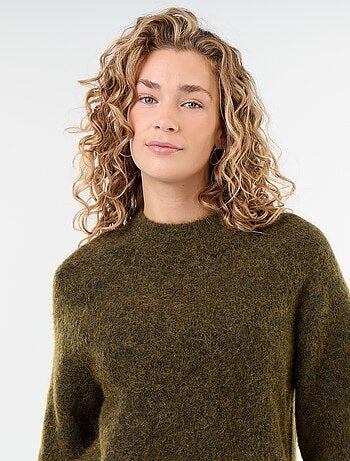 Pull en mohair manches courtes / emmanchure basse
