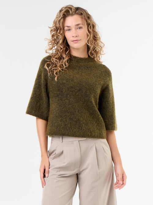Pull en mohair manches courtes / emmanchure basse - Kiabi Pull en mohair manches courtes / emmanchure basse - Kiabi