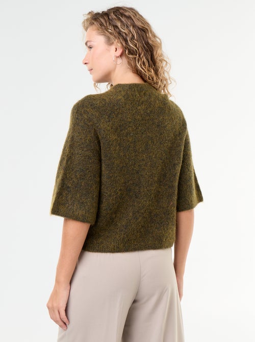 Pull en mohair manches courtes / emmanchure basse - Kiabi Pull en mohair manches courtes / emmanchure basse - Kiabi