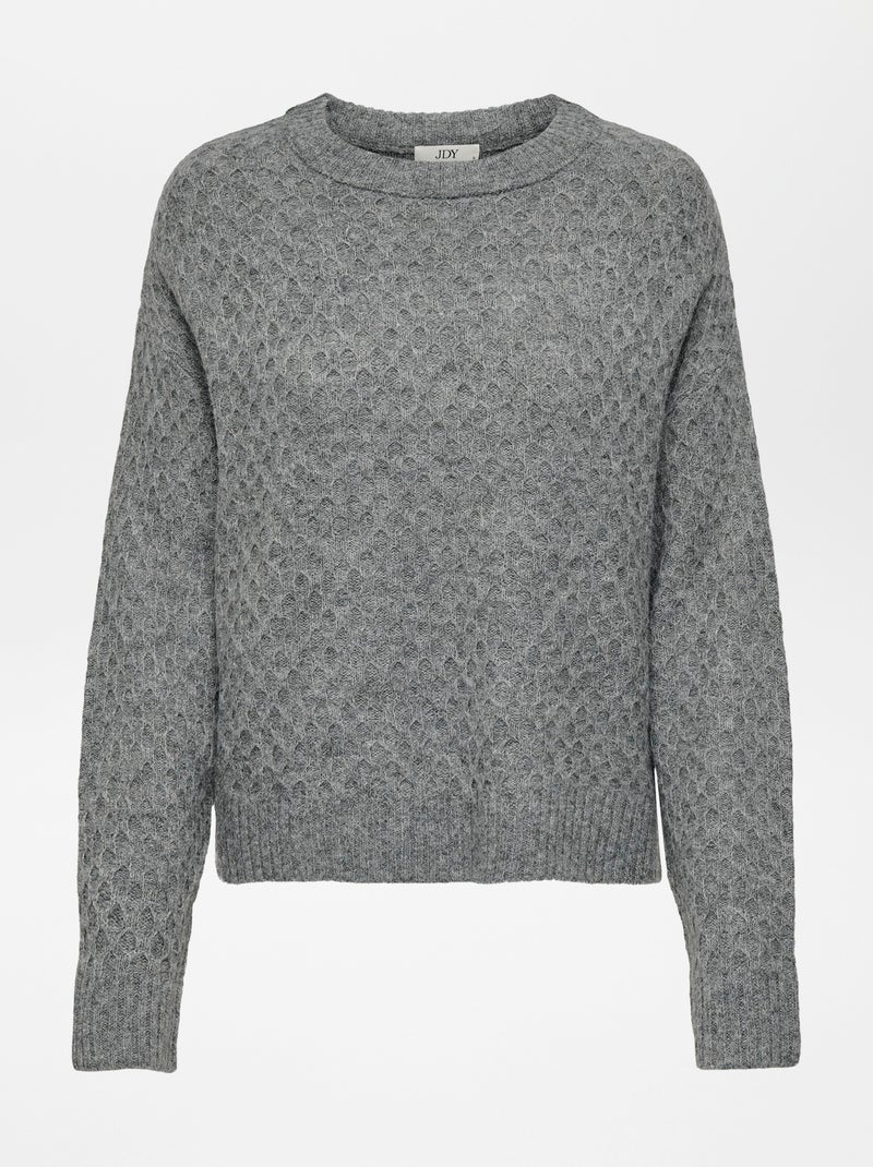 Pull en nid d'abeille 'JDY' Gris - Kiabi