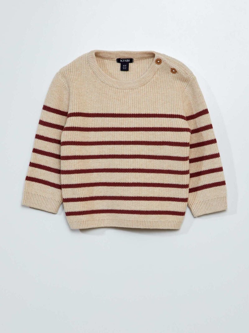 Pull en point mousse Beige - Kiabi