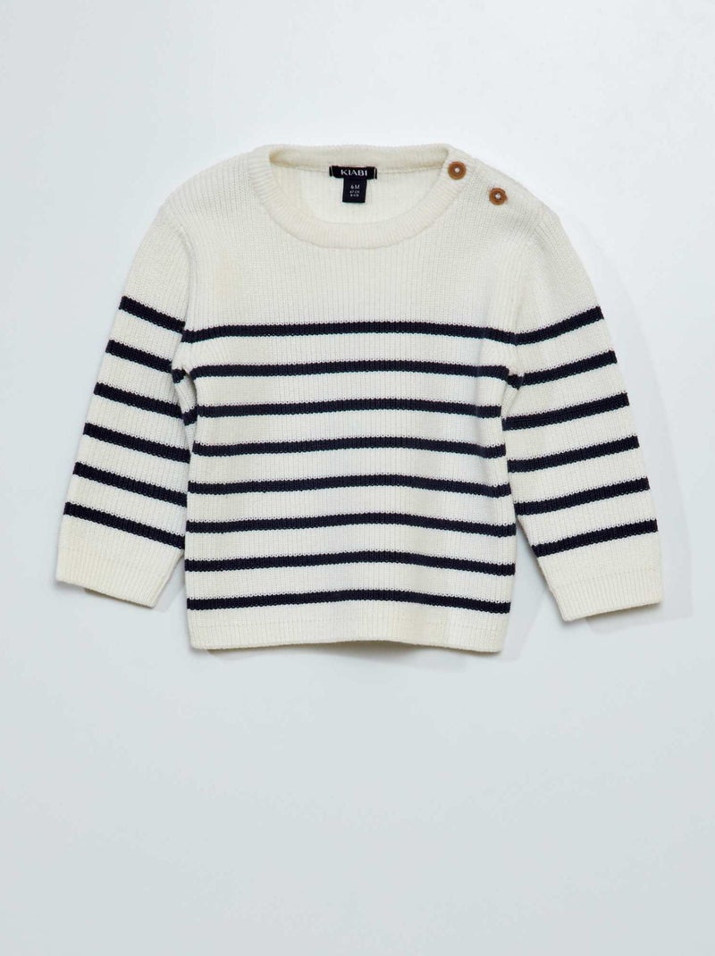Pull en point mousse Blanc - Kiabi