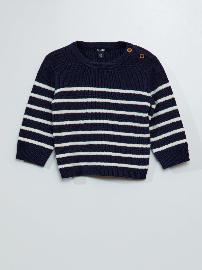 Pull en point mousse Marine - Kiabi