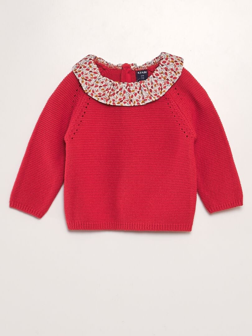 Pull en point mousse Rouge - Kiabi