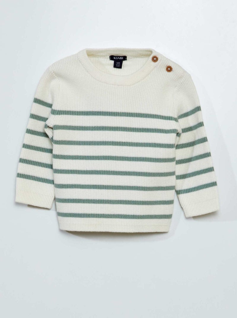 Pull en point mousse Vert - Kiabi