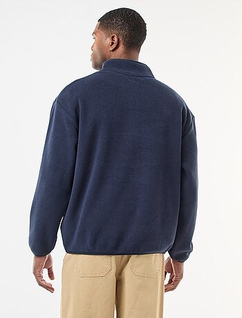 Pull en polaire col camionneur pressionnée