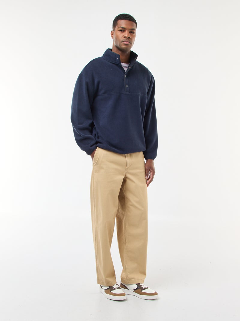 Pull en polaire col camionneur pressionnée Bleu Homme 20 00€ Kiabi