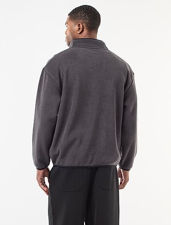 Pull en polaire col camionneur pressionnée