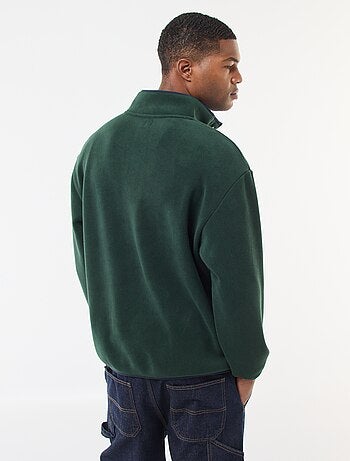 Pull en polaire col camionneur pressionnée