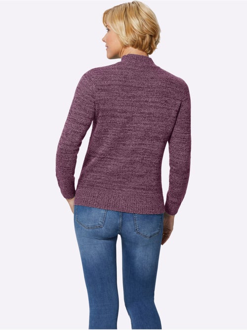 Pull en qualité bouclé avec col montant et finitions côtelées - Taille standard - Witt - Kiabi Pull en qualité bouclé avec col montant et finitions côtelées - Taille standard - Witt - Kiabi