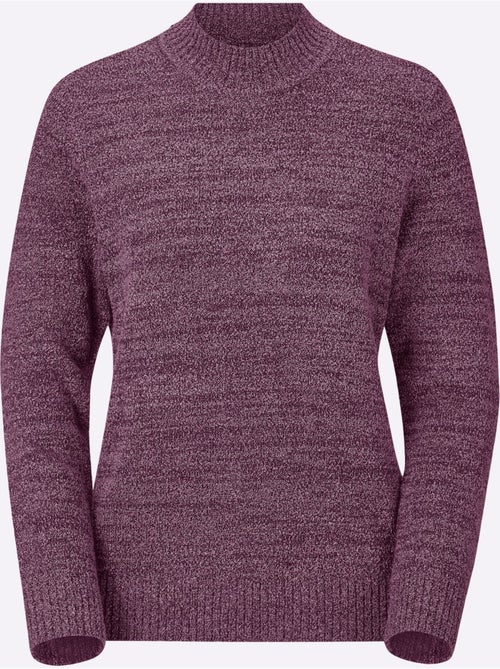 Pull en qualité bouclé avec col montant et finitions côtelées - Taille standard - Witt - Kiabi Pull en qualité bouclé avec col montant et finitions côtelées - Taille standard - Witt - Kiabi