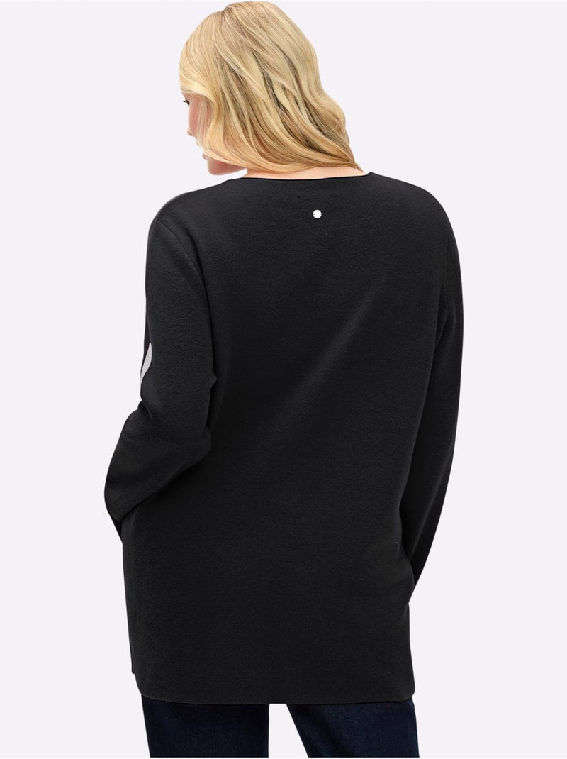 Pull en tricot - taille standard - sheego Noir Beige - Kiabi
